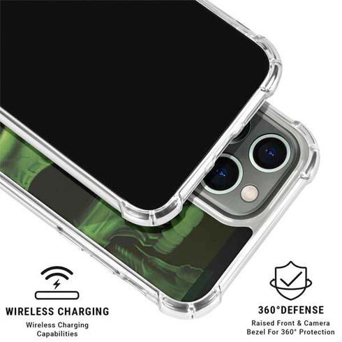 Liquid Blue Green Skulls iPhone 16 Pro Clear Case